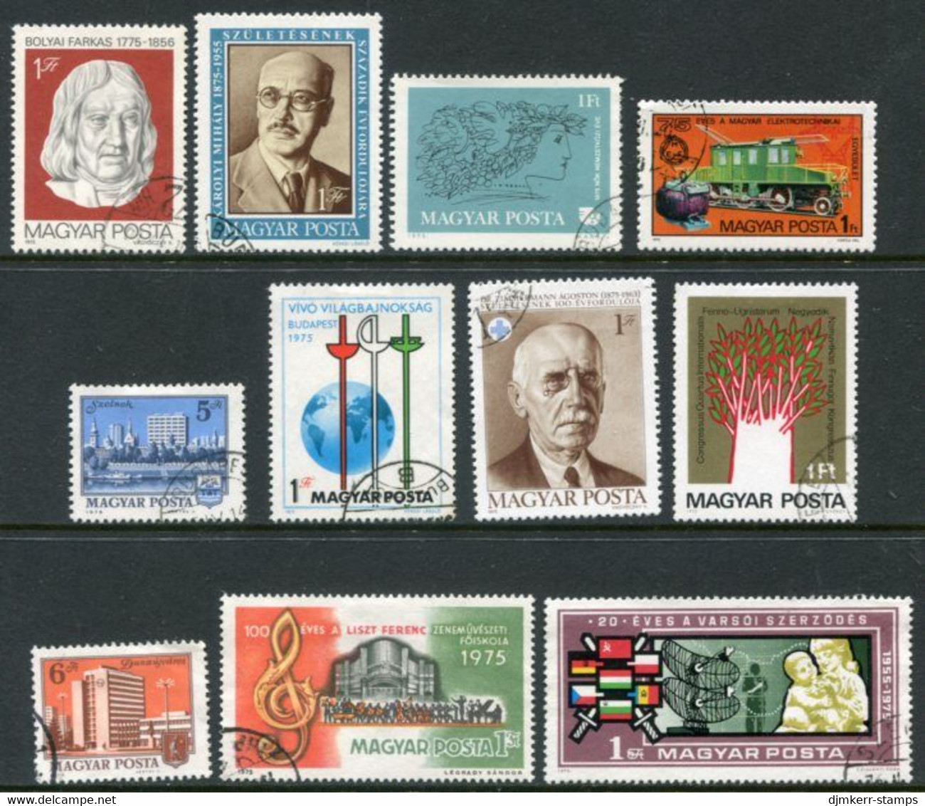 HUNGARY 1975 Eleven Single Issues, Used. - Used Stamps