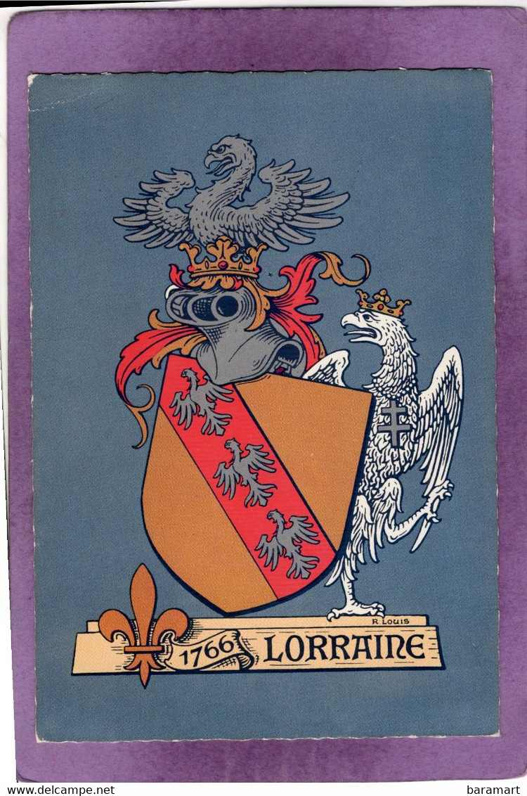 Souvenir De Lorraine Blason De L'Artiste Héraldiste R. LOUIS  Editions  LA CIGOGNE N° 54 662 24 - Lorraine