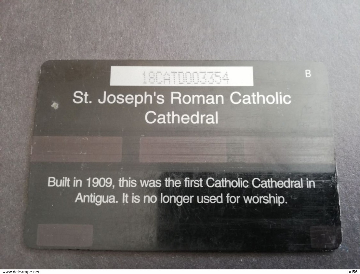 ANTIGUA  $10,-  GPT  ST JOSEPHS ROMAN CATOLIC CATHEDRAL   18CATD     $10,-    USED CARD  ** 5695** - Antigua U. Barbuda