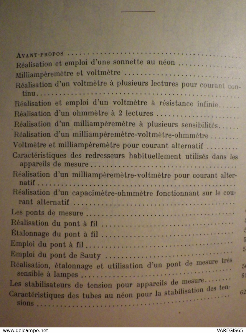 LES APPAREILS DE MESURE ET DE CONTROLE - RADIO ELECTRICIENS ET SANS FILISTES - PAR A. BRANCARD - EDITION 1951 CHEZ DUNOD