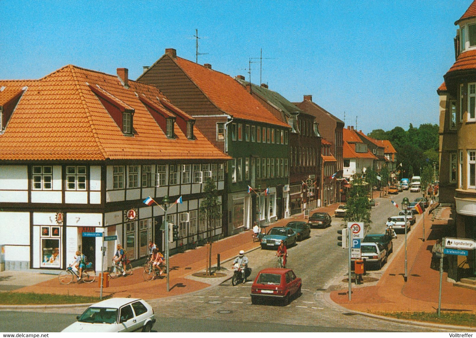 BRD AK Rendsburg Am Nord Ostsee Kanal, Königstraße Mit Geschäften, Ungelaufen - Rendsburg