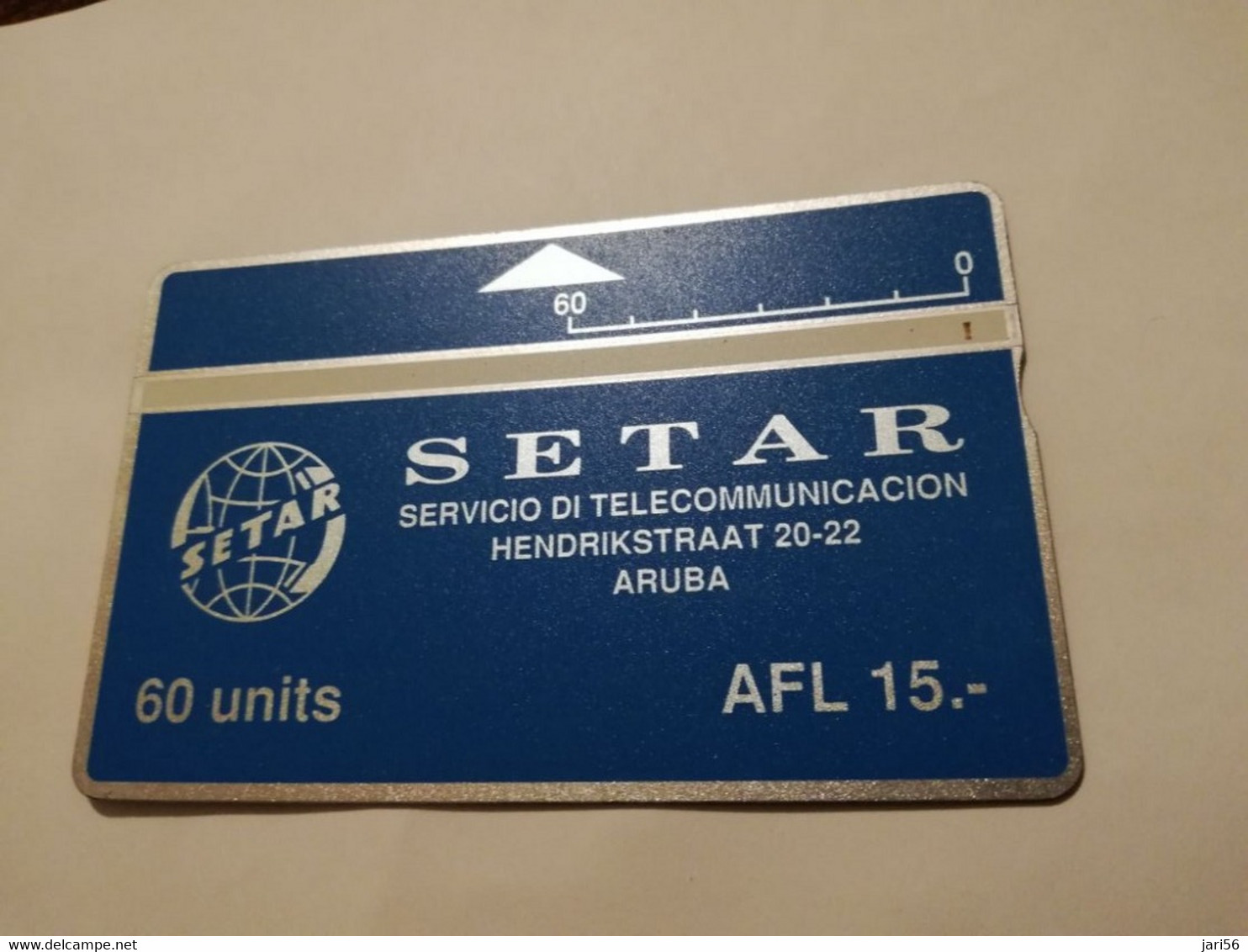 ARUBA L&G   CARD   AFL 15,- 60  UNITS  SERIE 103H      Fine Used Card  **5705** - Aruba