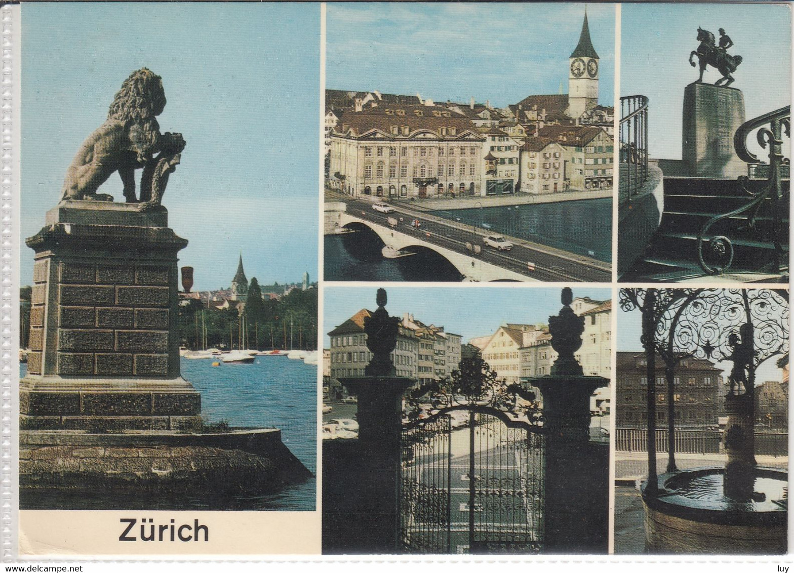 ZÜRICH - Hafen Enge, Zunfthaus Meise U. St. Peter, Waldmann Denkmal, Münsterhof, Weinplatz - Enge