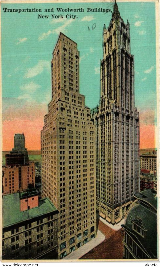 CPA AK Transportation And Woolworth Buildings NEW YORK CITY USA (769913) - Transport