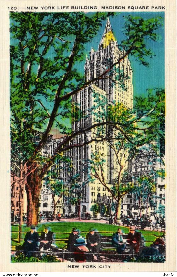 CPA AK New York Life Building Madison Square Park NEW YORK CITY USA (769942) - Parken & Tuinen