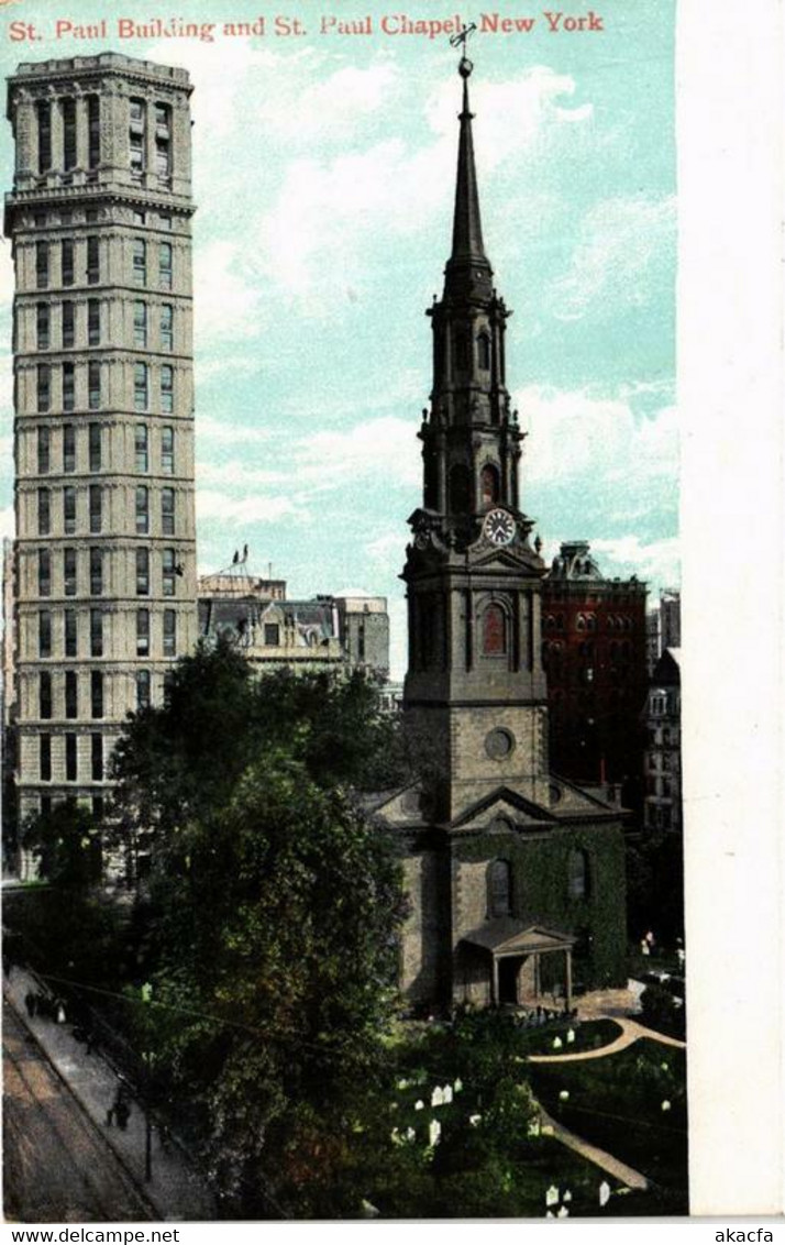 CPA AK St. Paul Building And St. Paul Chapel NEW YORK CITY USA (769982) - Kerken