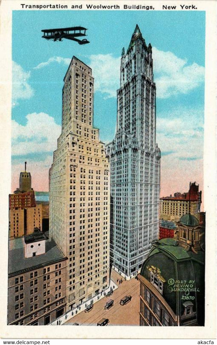 CPA AK Transportation And Woolworth Buildings NEW YORK CITY USA (790016) - Trasporti