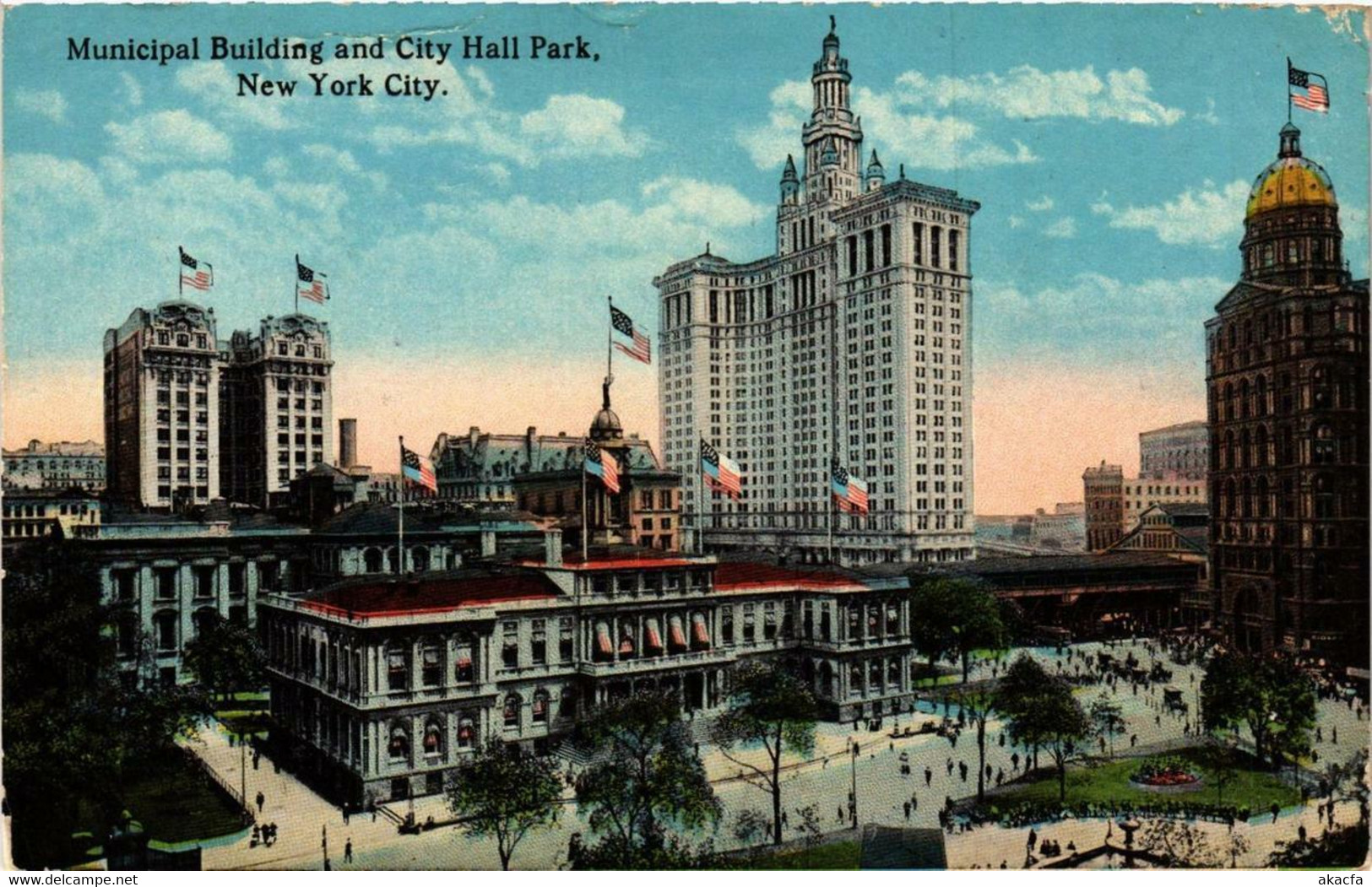 CPA AK Municipal Building And City Hall Park NEW YORK CITY USA (790194) - Parks & Gardens