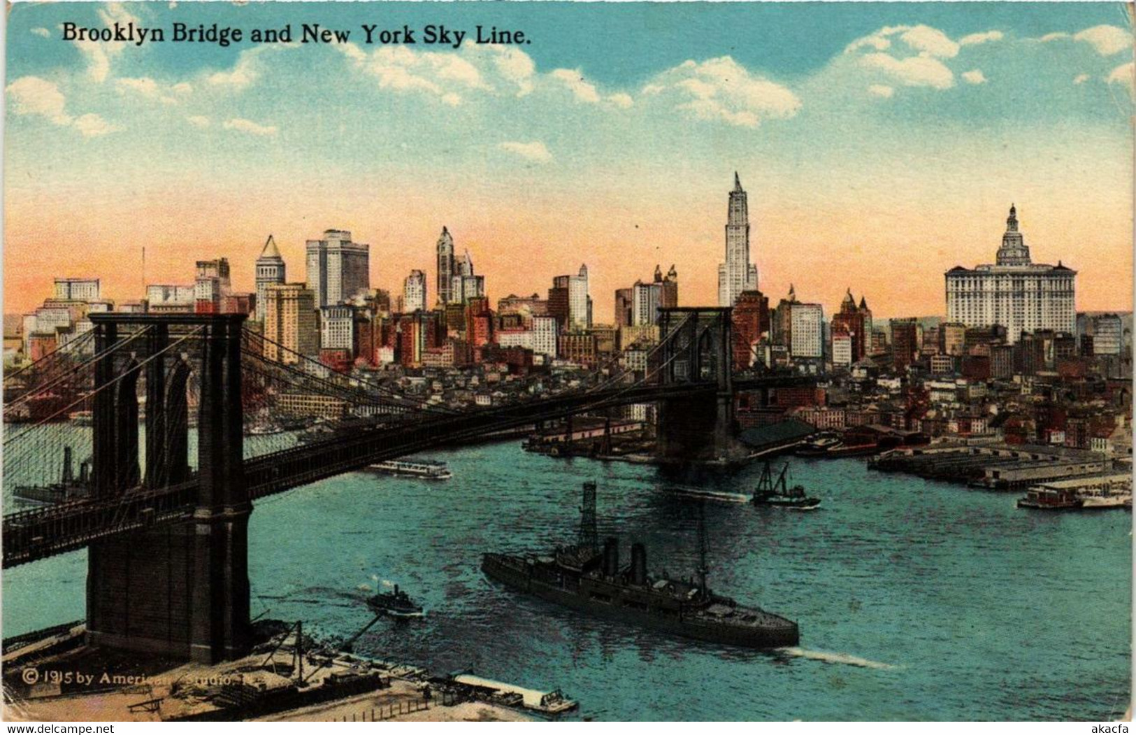 CPA AK Brooklyn Bridge And Skyline NEW YORK CITY USA (790312) - Brücken Und Tunnel
