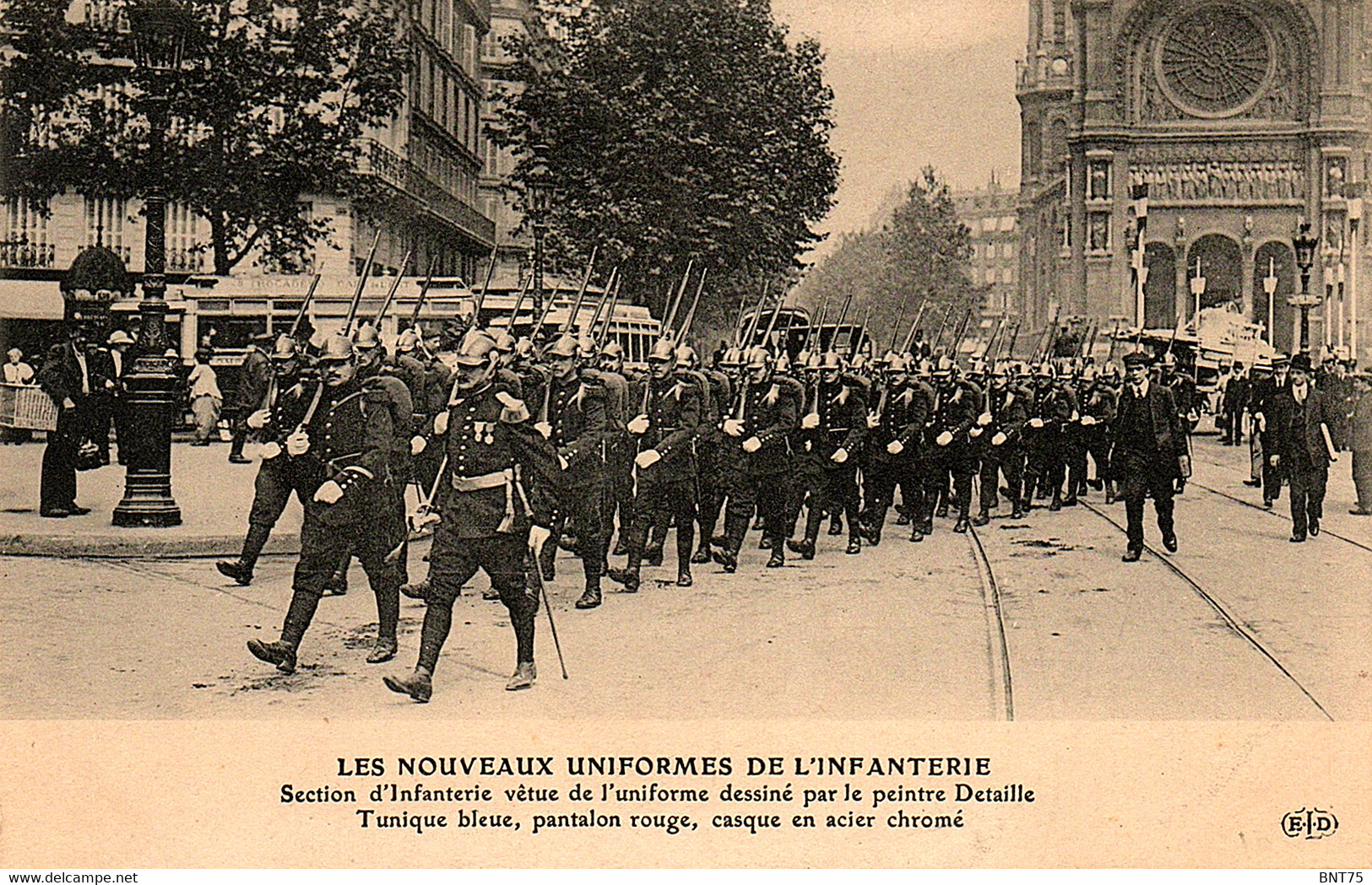 Paris, Place Saint-Augustin, 28e Régiment D'infanterie En Tenue Detaille Allant Prendre La Garde à L'Elysée - Uniformi