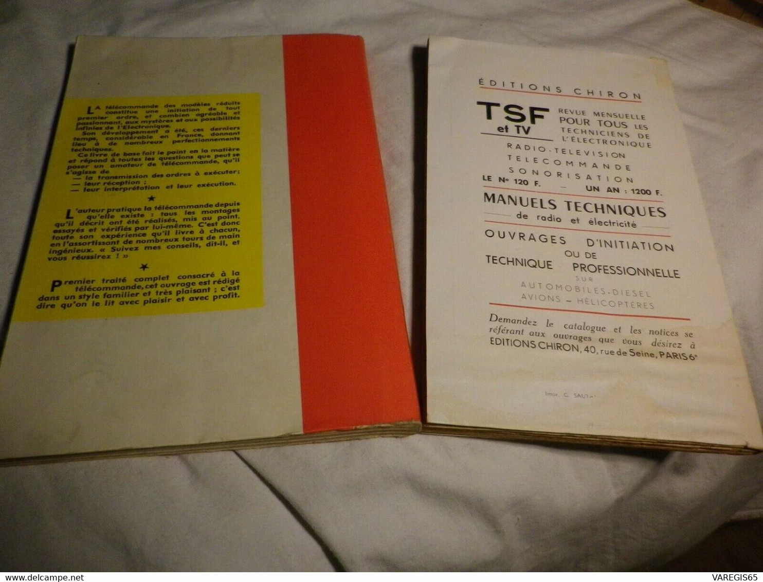 2 LIVRES - MANUEL TELECOMMANDE RADIO 1955 - PRATIQUE DE LA TELECOMMANDE 1961 - POUR MODELES  REDUITS