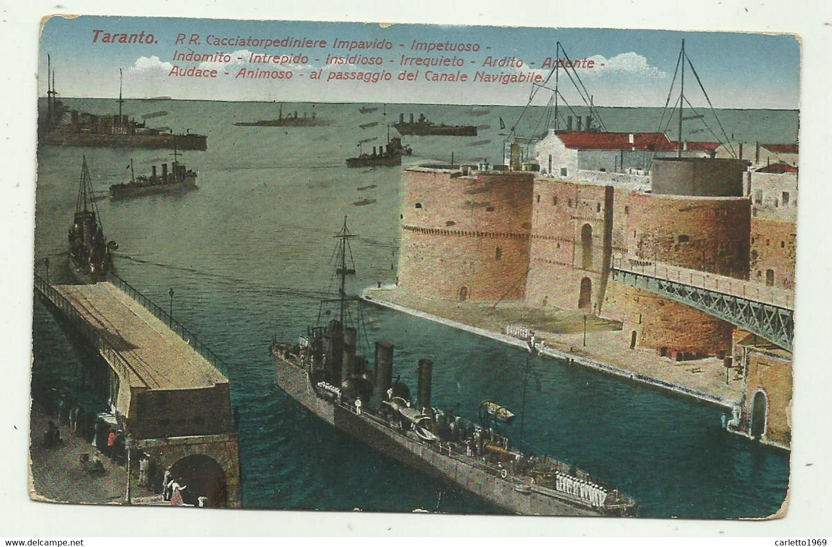 TARANTO - RR. CACCIATORPEDINIERE IMPAVIDO,IMPETUOSO,INDOMITO .........1935  - VIAGGIATA  FP - Taranto