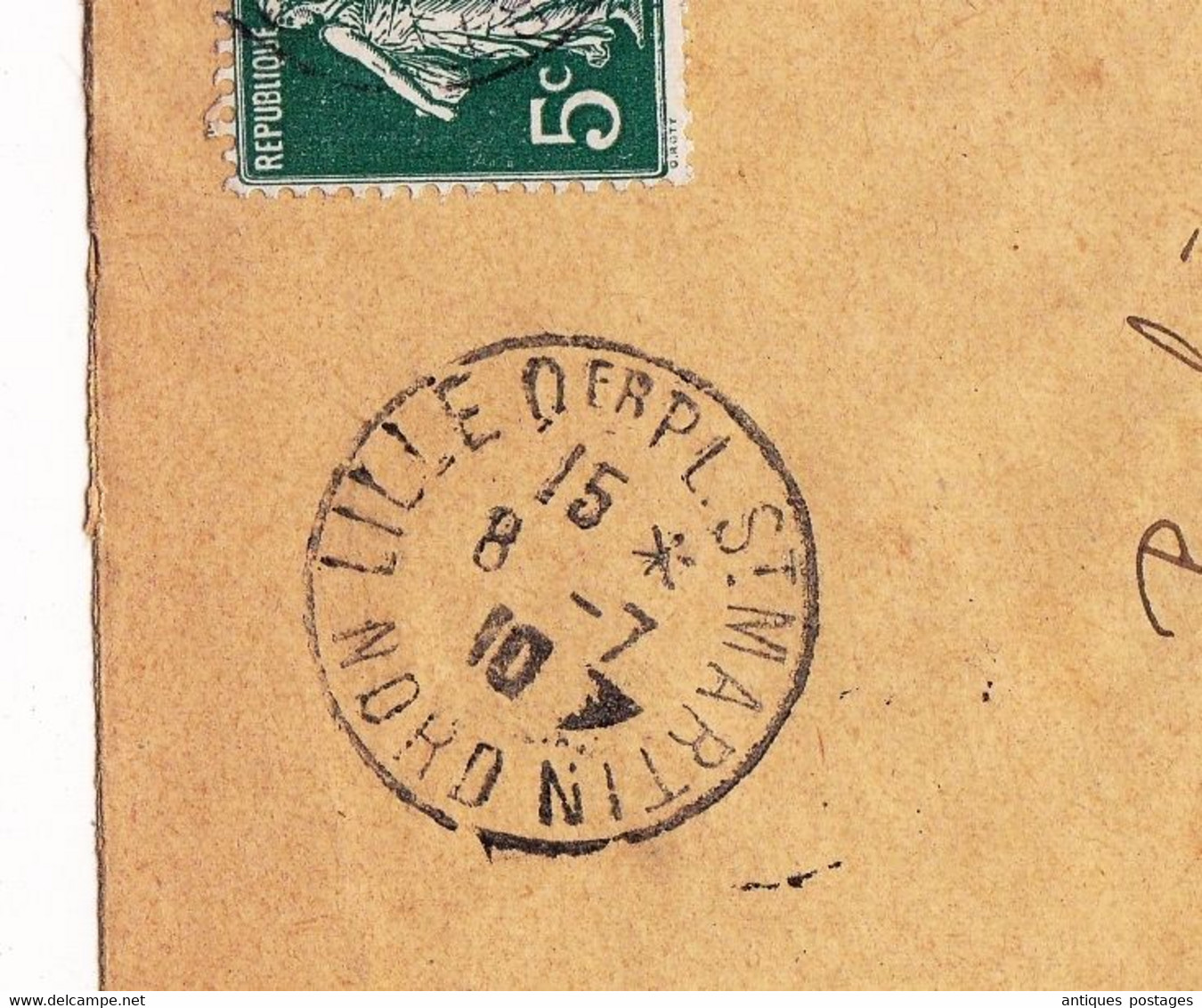 Lettre Paire Semeuse 5c Lille Nord Place Saint-Martin 1910 Maurice Gand Avocat - 1903-60 Semeuse Lignée