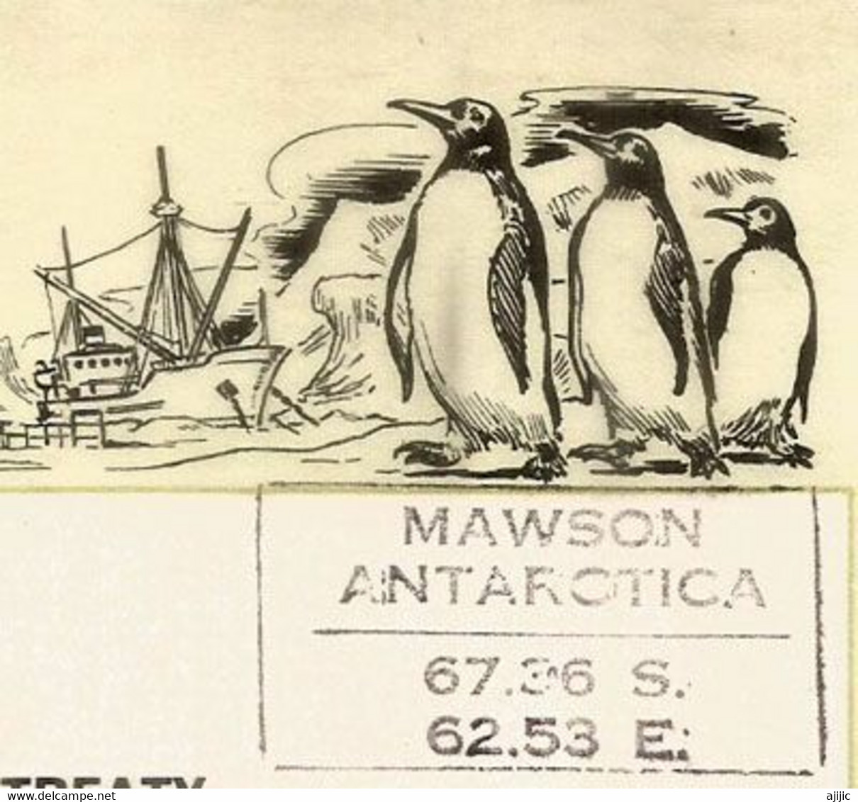 Antarctic Treaty / Captain Cook In Antarctica. On Official Presentation Sheet (Mawson Base AAT) Mint ** MNH - Traité Sur L'Antarctique