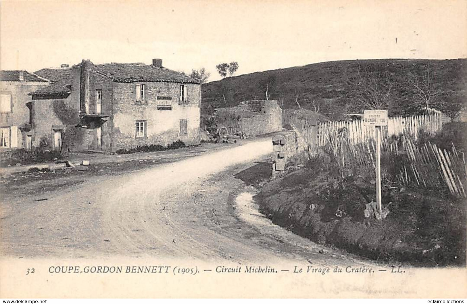 Coupe Gordon-Bennett  1905      63       Circuit Michelin.  Le Virage Du Cratère     LL 32  (voir Scan) - Autres & Non Classés