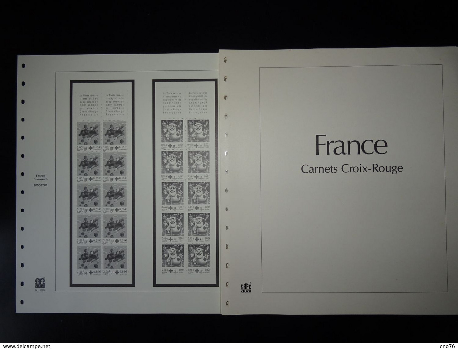 Feuilles France Safe Dual Pour Carnets Croix Rouge Préimprimées De 1984 à 2001 - Vordruckblätter