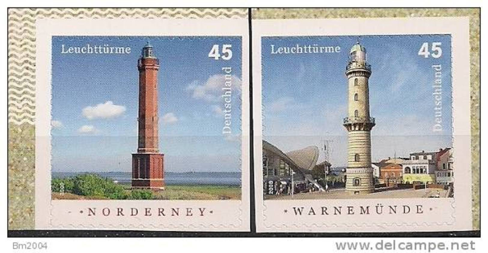 2011  Deutschland Germany  2875-6**MNH  Booklet Stamp Leuchttürme:  Norderney + Warnemünde - Ungebraucht