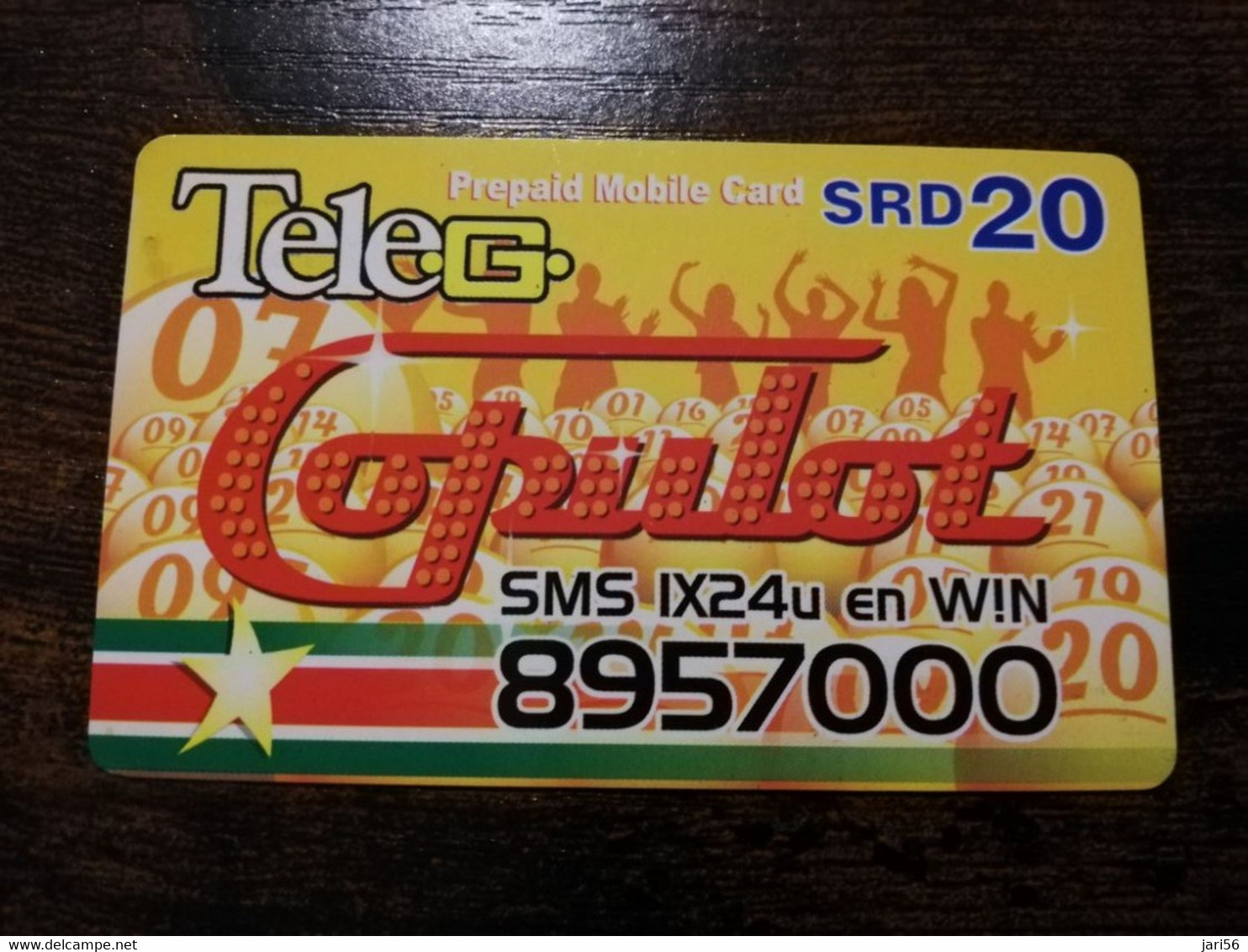 SURINAME $20  UNIT GSM  PREPAID   TELEG      MOBILE CARD           **5720 ** - Suriname