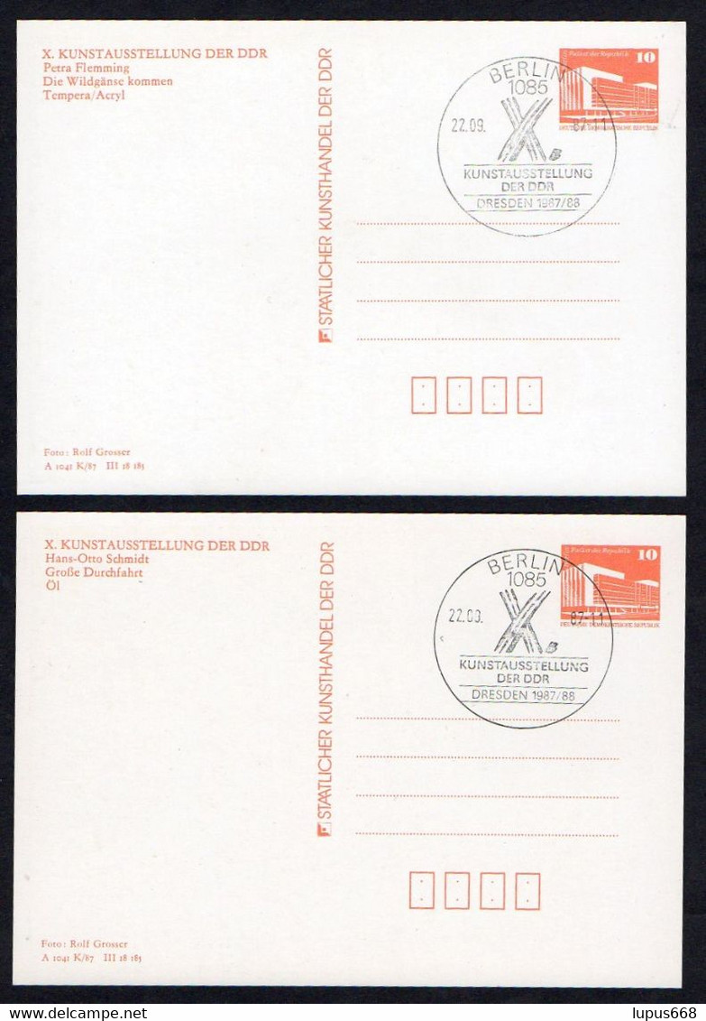 DDR 1987 MiNr. --  Gestempelt /o  16 Bildpostkarten X. Kunstausstellung Der DDR, Dresden - Privé Postkaarten - Gebruikt