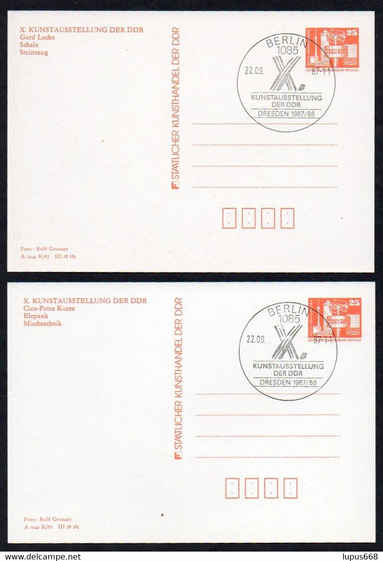 DDR 1987 MiNr. --  Gestempelt /o  16 Bildpostkarten X. Kunstausstellung Der DDR, Dresden - Privé Postkaarten - Gebruikt