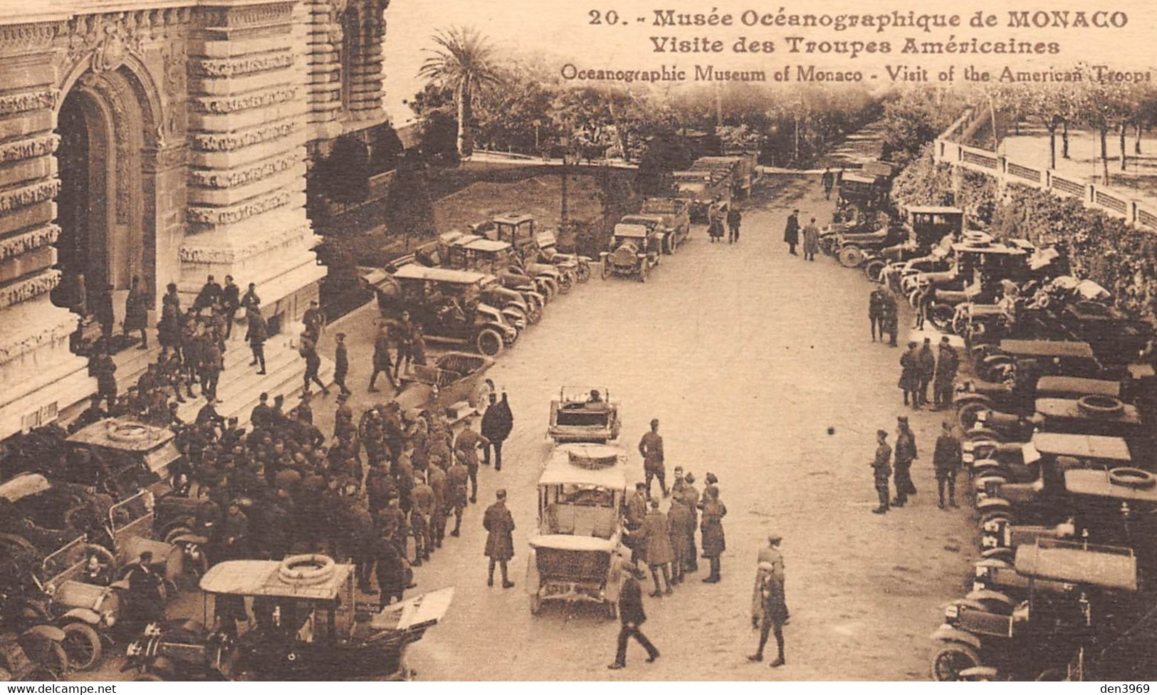 MONACO - Musée Océanographique - Visite Des Troupes Américaines - Soldats, Automobiles - Museo Oceanografico