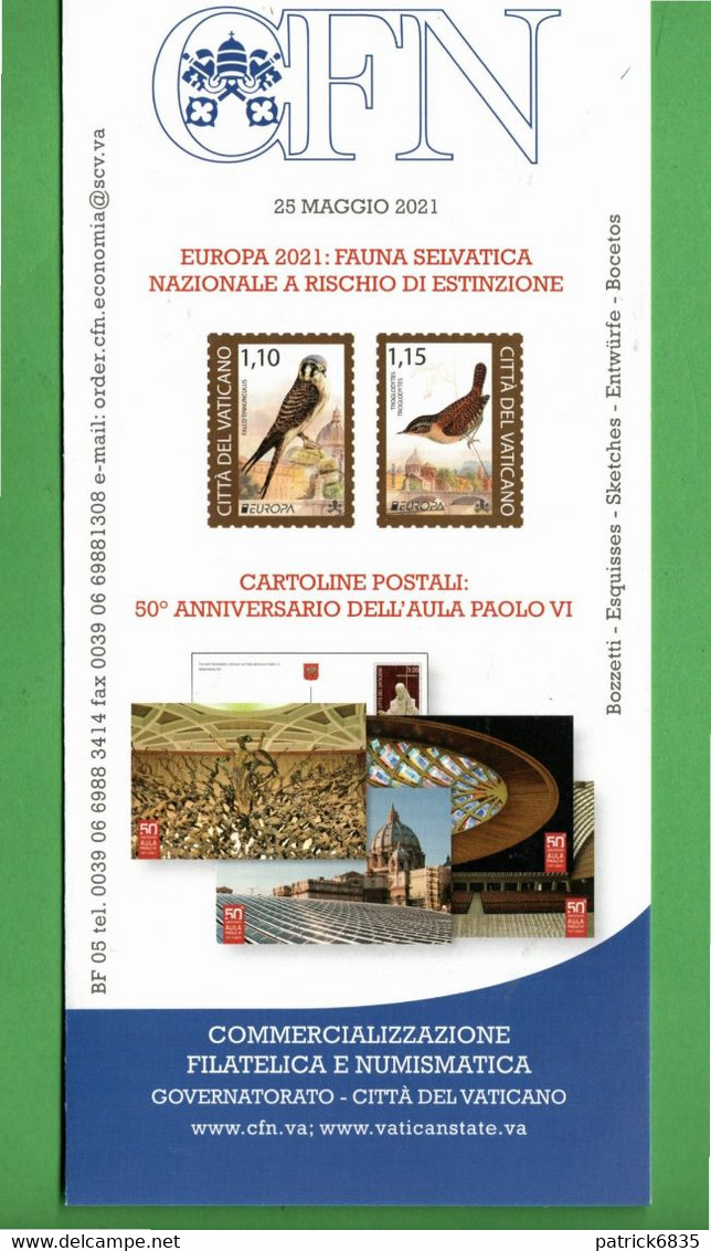 Vaticano - 2021 - Bollettino. Ufficiale. EUROPA - Cartoline Postali 25/05///2021. - Storia Postale