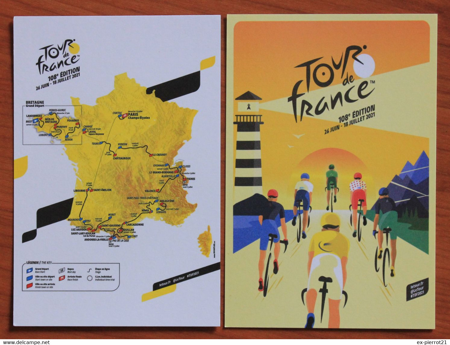 Cyclisme : Tour De France 2021 , 2 Cartes Officielles : Parcours Et Affiche - Cyclisme