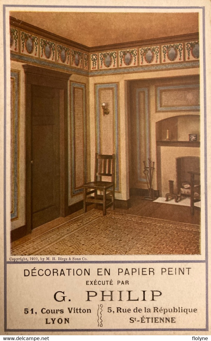 Lyon - Cours Vitton - St étienne , Rue De La République - Décoration Papier Peint Fait Par Artisan G. PHILIP - Cpa Pub - Lyon 6