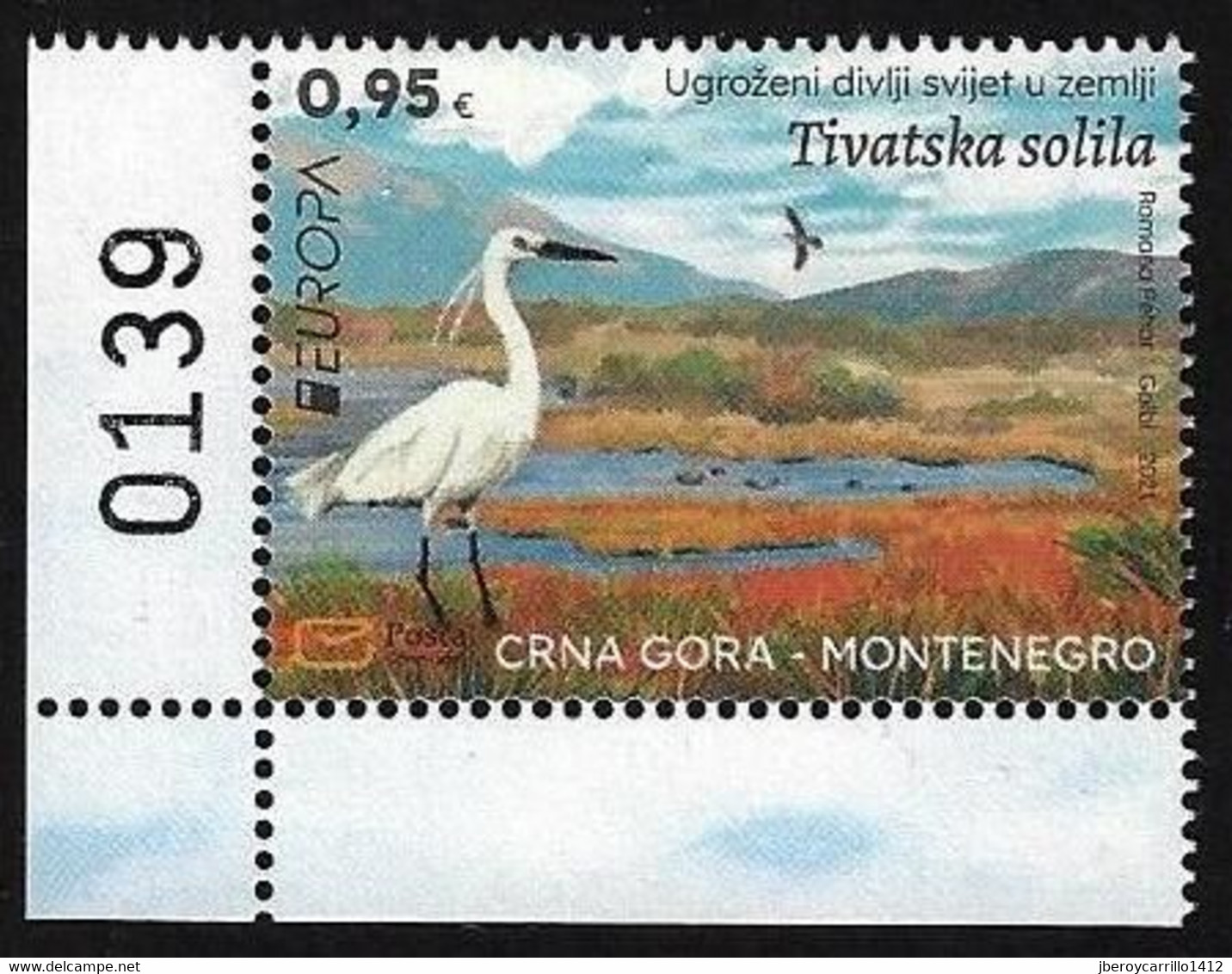 MONTENEGRO /CRNA GORA  -EUROPA 2021 -ENDANGERED NATIONAL WILDLIFE"- SERIE  - CH + Nº - 2021