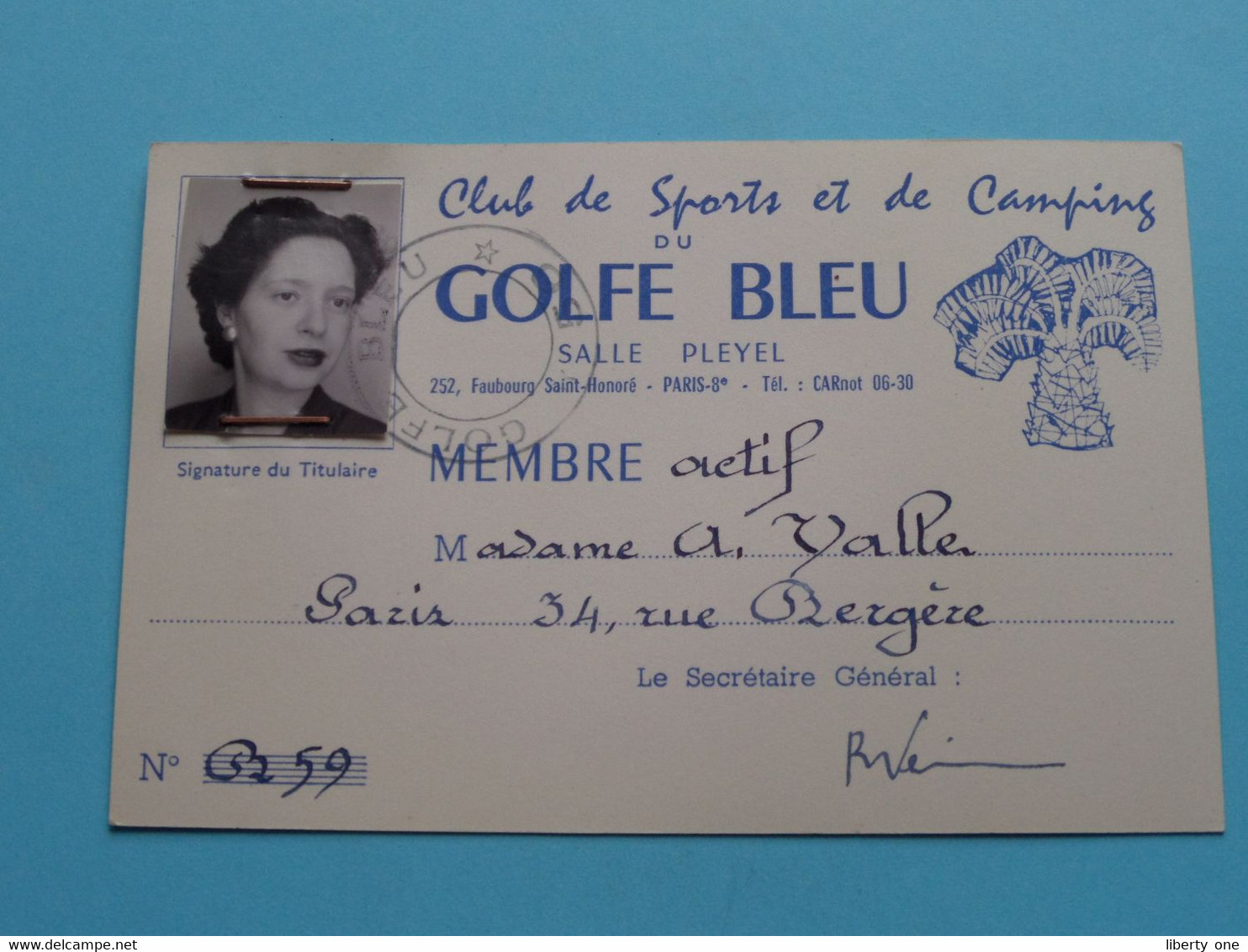 3 Cartes Membre De La Famille VALLE Paris Rue Bergère ( GOLFE BLEU Salle Pleyel ) 19?? ( Voir Photo ) ! - Abbigliamento, Souvenirs & Varie