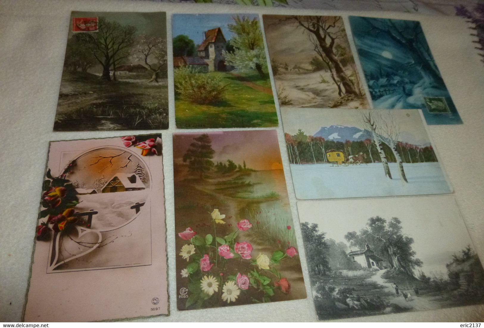 LOT DE   8 ILLUSTRATIONS..."PAYSAGES DE CAMPAGNE" ... - 5 - 99 Cartes