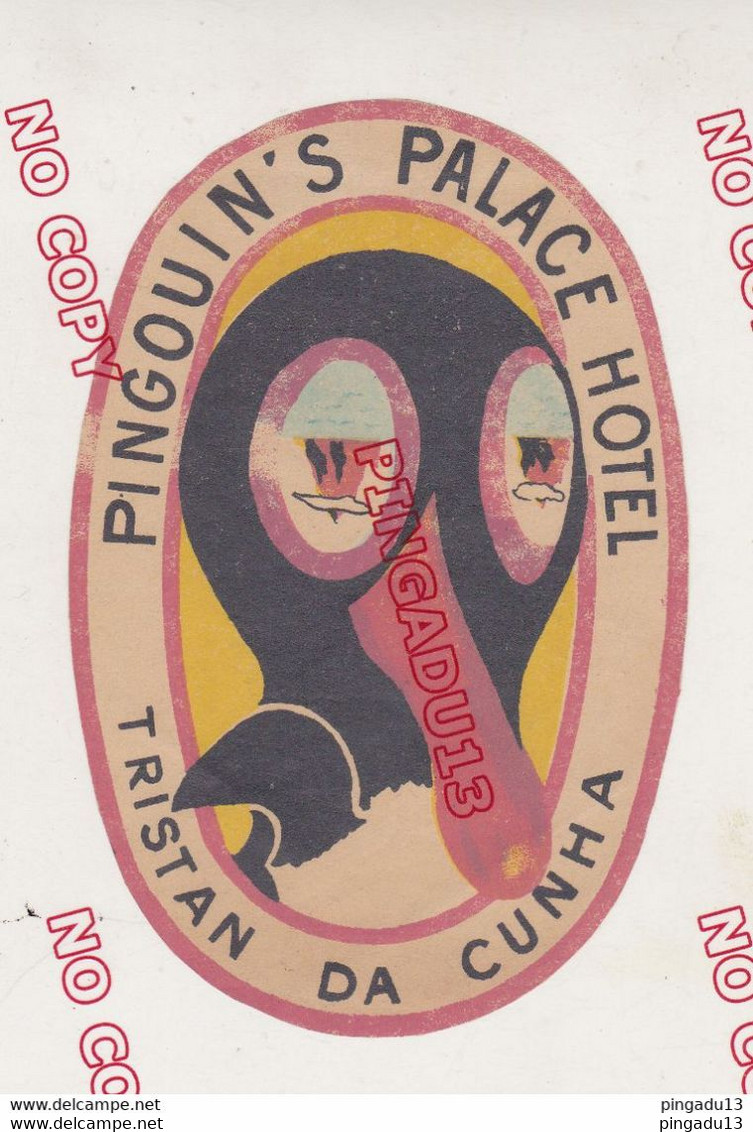 Royaume Uni Tristan Da Cunha Ste Hélène Lettre Croiseur Jeanne D'Arc 1936 Superbe étiquette D'hôtel Pingouin's Palace - Scheepspost