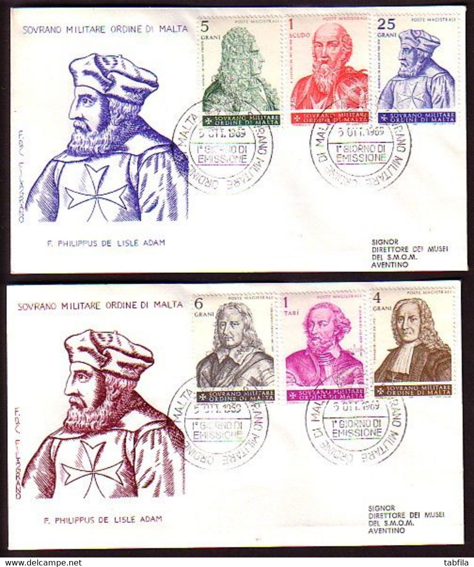 MALTE ( Ordre De ) - 1969 - Persones - 2 FDC - Voiage - Malte (Ordre De)