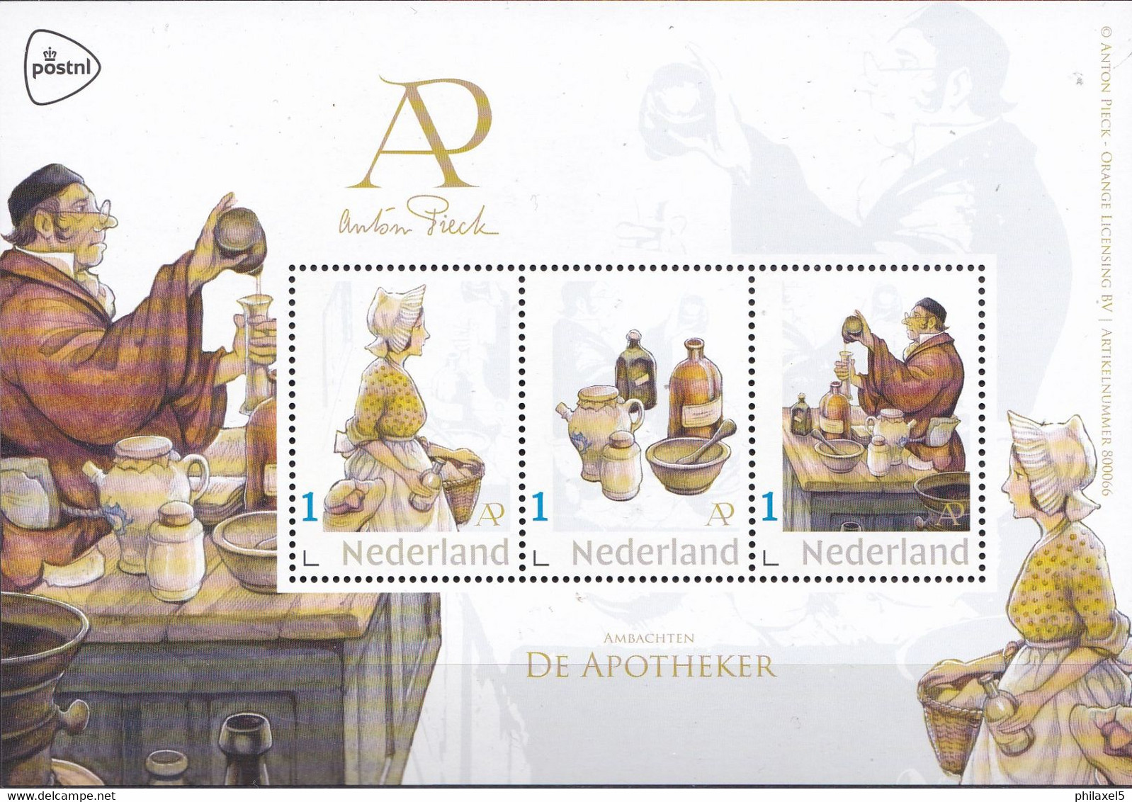 Nederland - 15 Juni 2021 - Anton Pieck - Velletje - Oude Ambachten - De Apotheker - MNH - Timbres Personnalisés