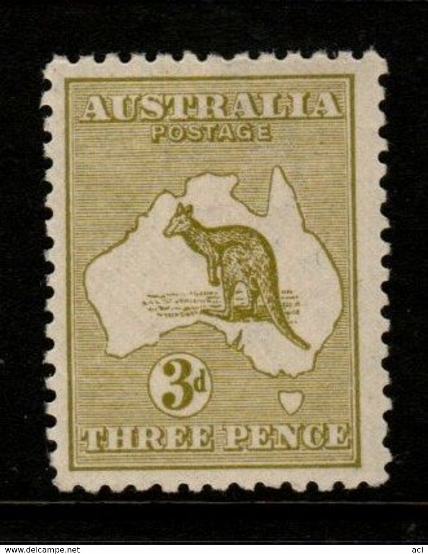 Australia SG 5  1913 First Watermark Kangaroo,3d Olive,Mint  Hinged - Ungebraucht