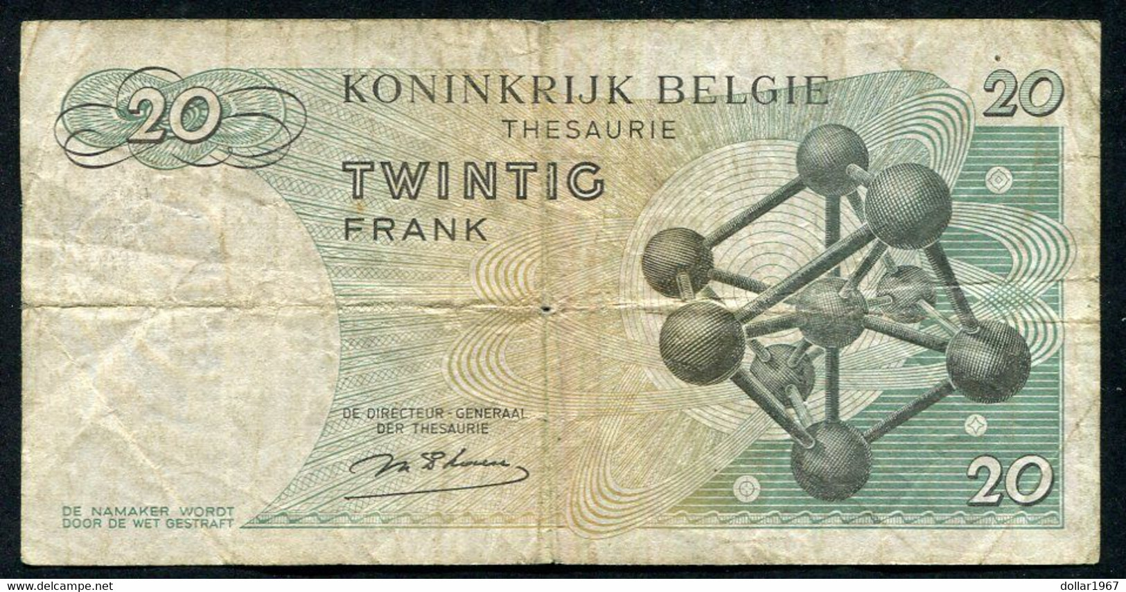 België Belgique Belgium 15 06 1964 -  20 Francs Atomium Baudouin.  2 U 8748997 - 20 Francos