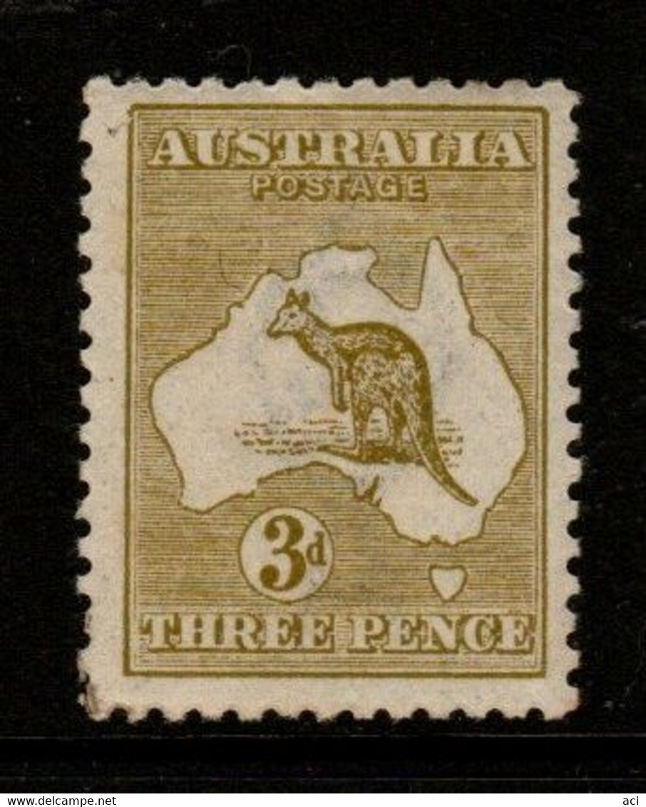 Australia SG 37  1915-20 3rd Wtmk Kangaroo,3d Olive,Mint Never Hinged - Ungebraucht