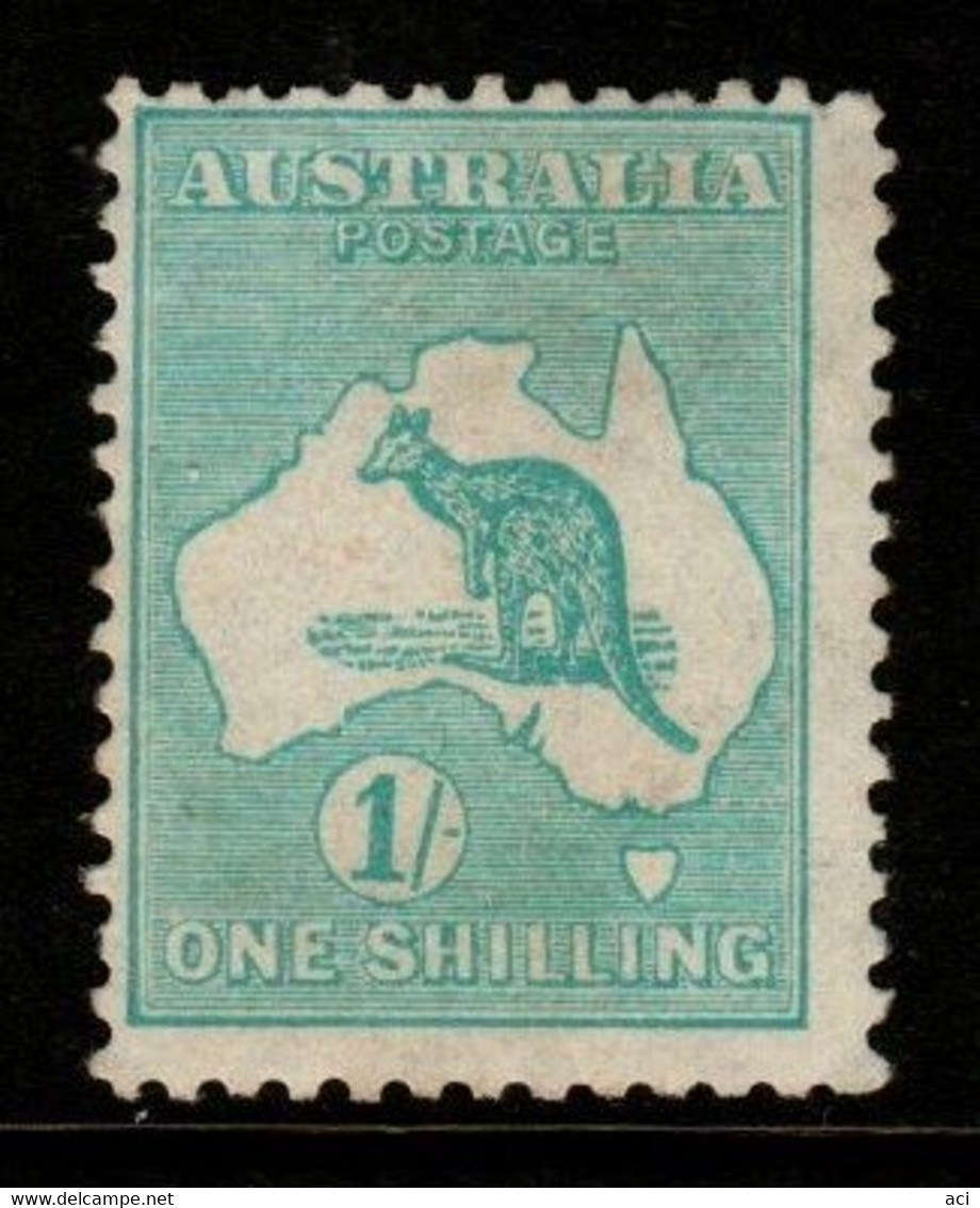 Australia SG 109 1929-30 Small Multi Wtmk Kangaroo,One Shilling Blue-green,Mint Never Hinged - Nuevos