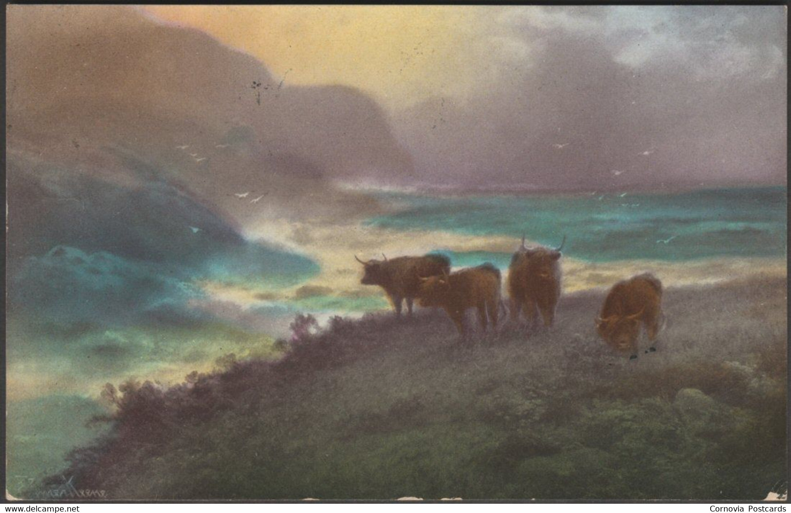 Elmer Keene - Highland Cattle, 1912 - Wildt & Kray Postcard - Keene, Elmer