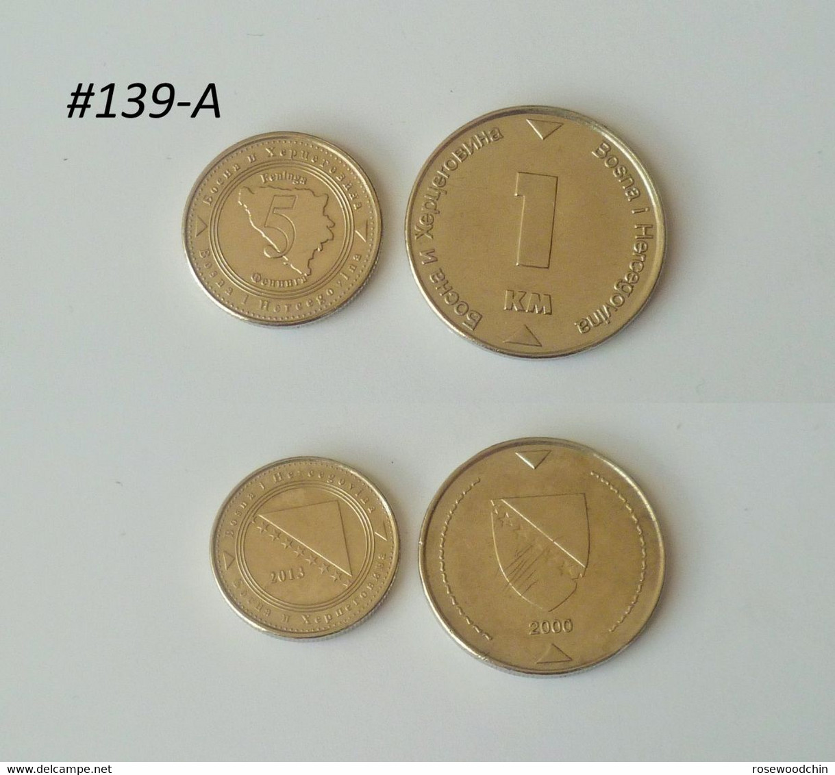 Vintage ! One Lot Of Bosna /Bosnia 2000- 1 Mark & 2013- 5 Feninga Coin (#139-A) - Bosnia And Herzegovina