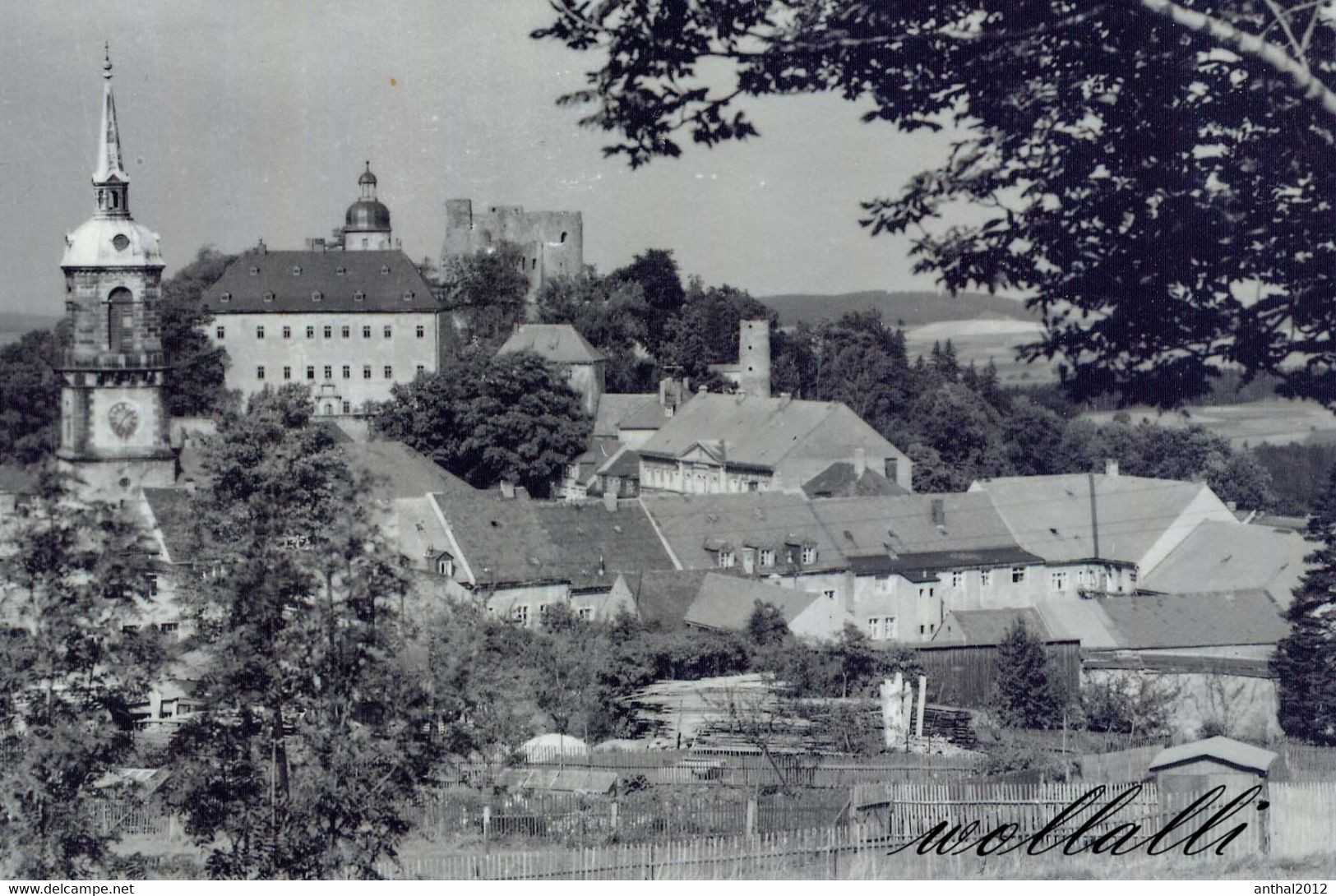 Rarität Frauenstein Sachsen Wohnhäuser Kirche Burg Sw 1966 Gel. 5.7.1972 Photo-Eulitz Radeberg - Frauenstein (Erzgeb.)