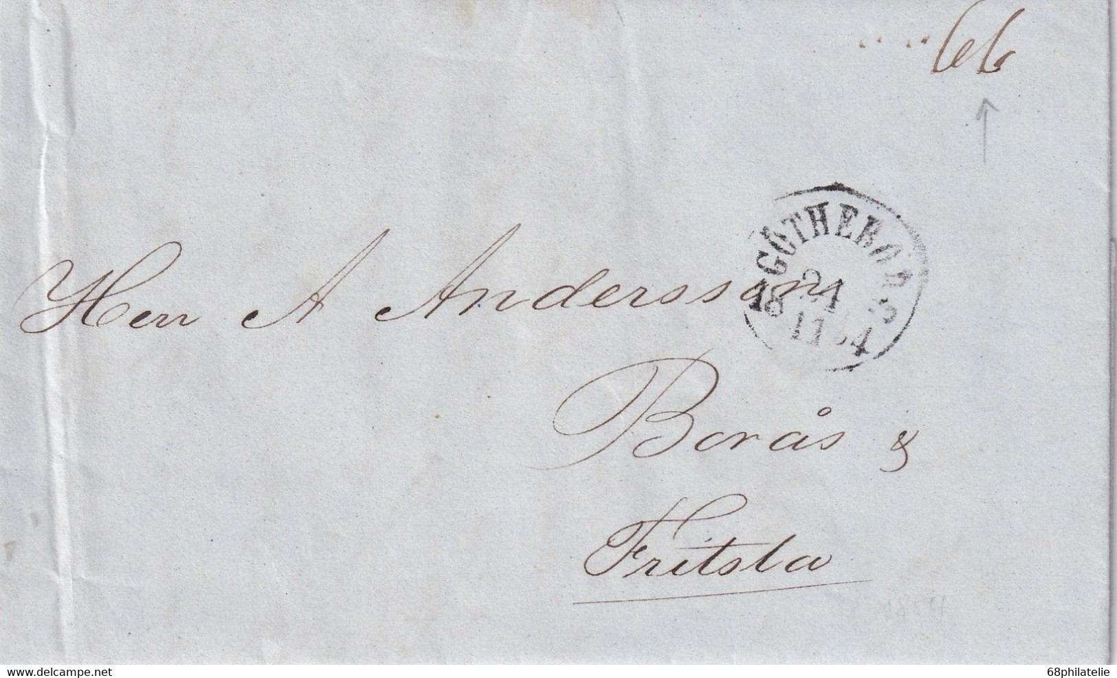 SUEDE 1854 LETTRE DE GOTHEBORG - ... - 1855 Préphilatélie