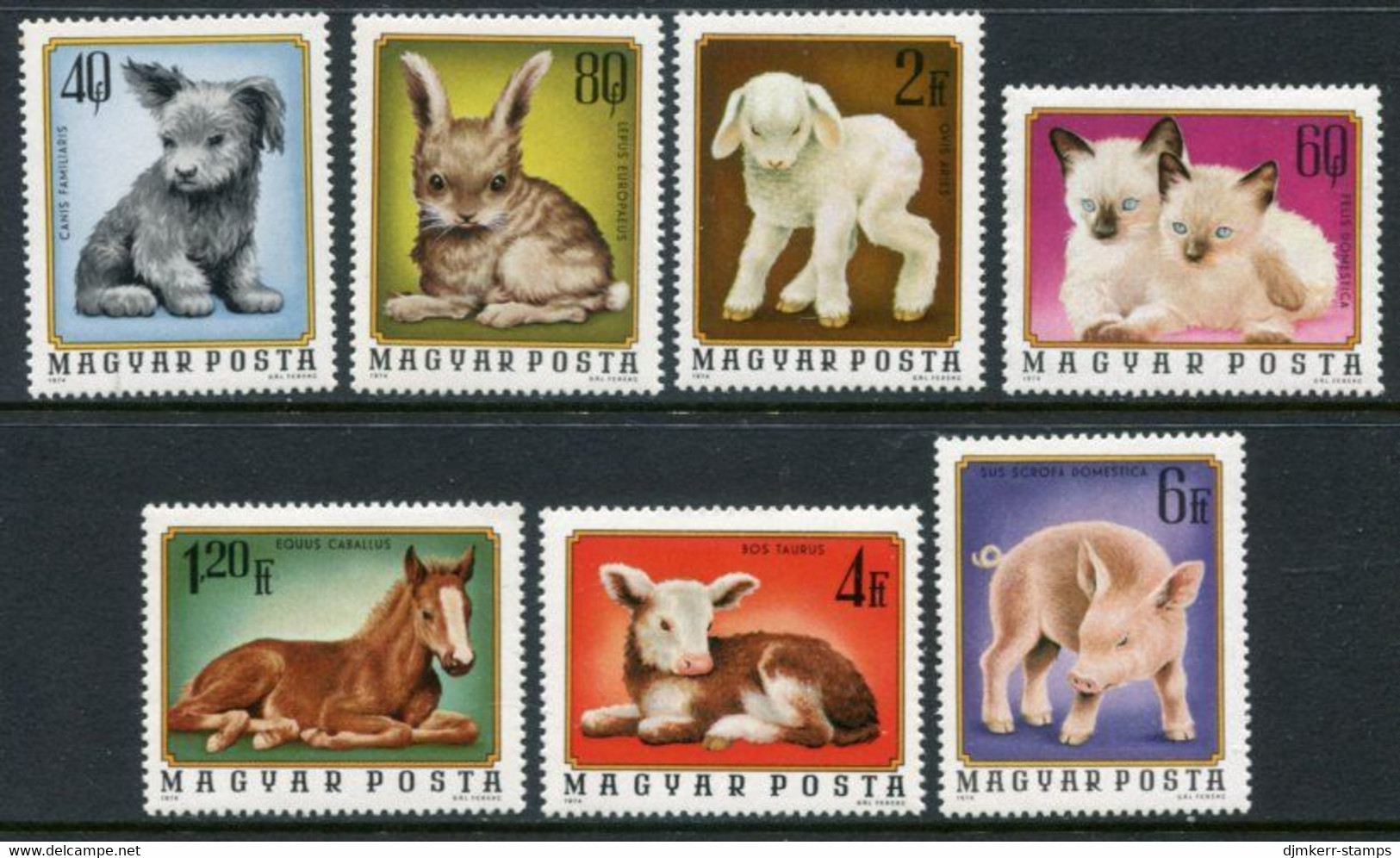 HUNGARY 1974 Young Domestic Animals MNH / **.  Michel 3007-13 - Unused Stamps