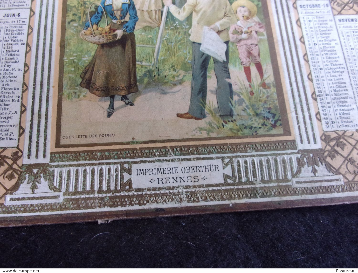 Almanach Des Postes .Calendrier 1904. Département De La Gironde.Imprimerie Oberthür à Rennes.Cueillette Des Poires .8 Sc - Grossformat : 1901-20