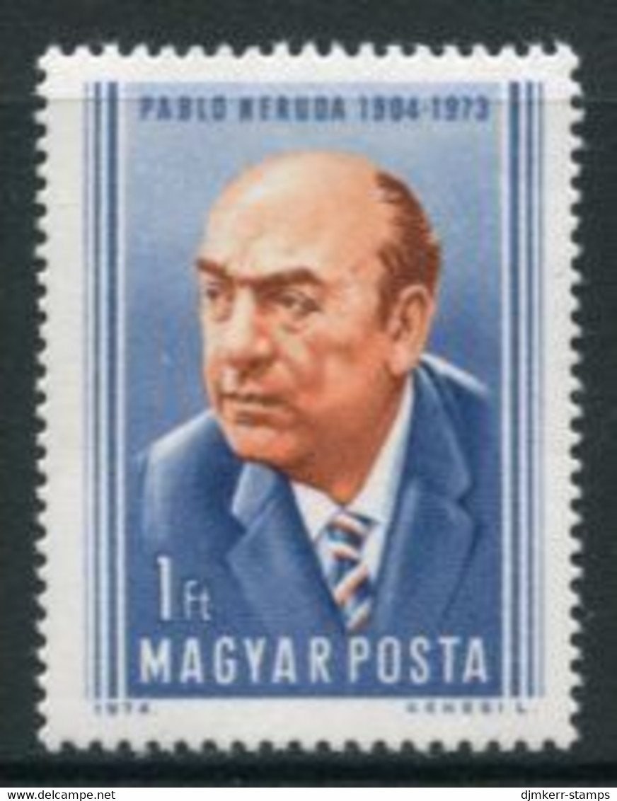 HUNGARY 1974 70th Birthday Of Neruda MNH / **.  Michel 2980 - Nuevos