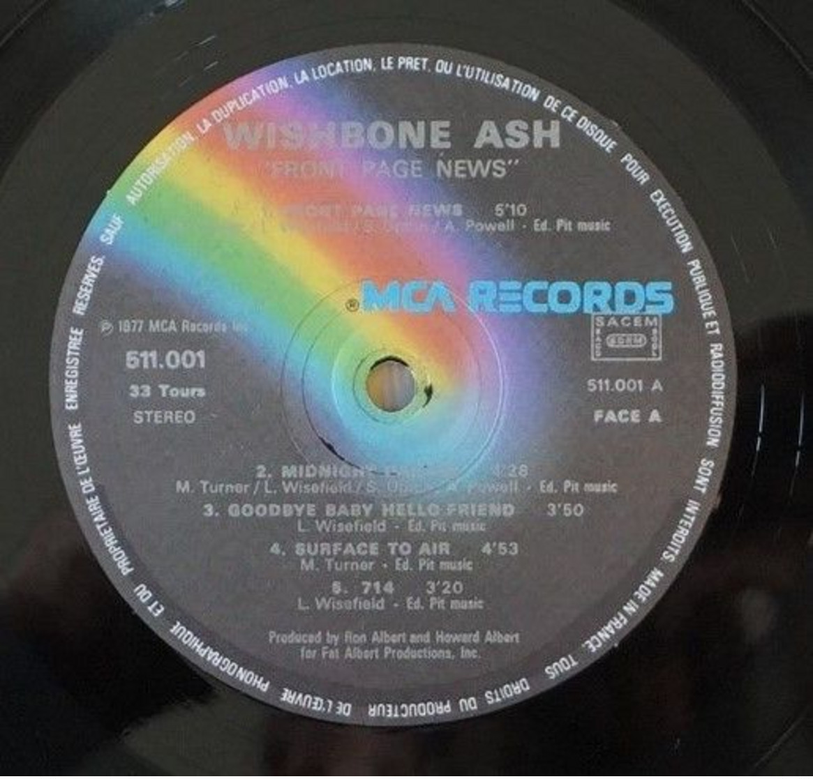 WISHBONE ASH - 33T - LP MCA 511.001  - Front Pages News - 1977 - NM/NM - Rock