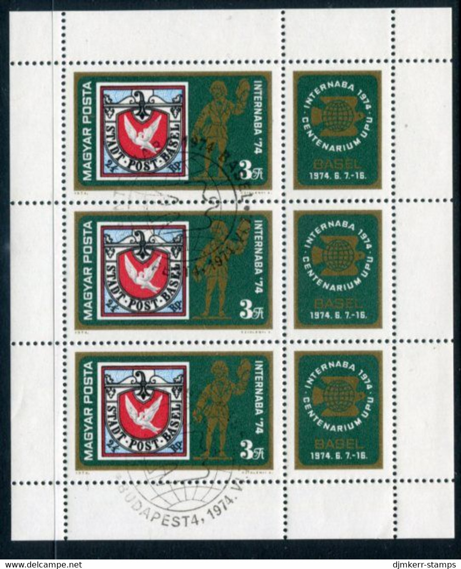 HUNGARY 1974 INTERNABA Stamp Exhibition Sheetlet Used.  Michel 2956 Kb - Blocks & Sheetlets