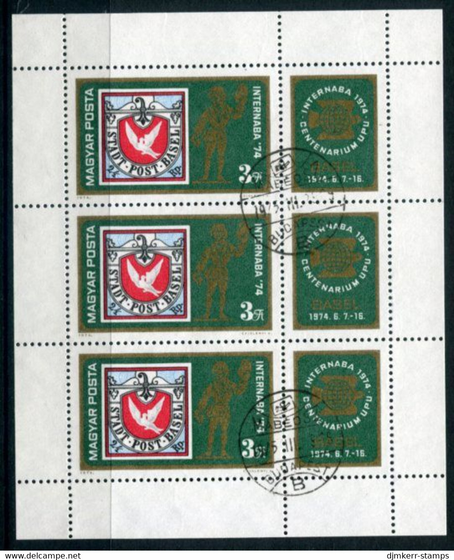 HUNGARY 1974 INTERNABA Stamp Exhibition Sheetlet Used.  Michel 2956 Kb - Gebraucht