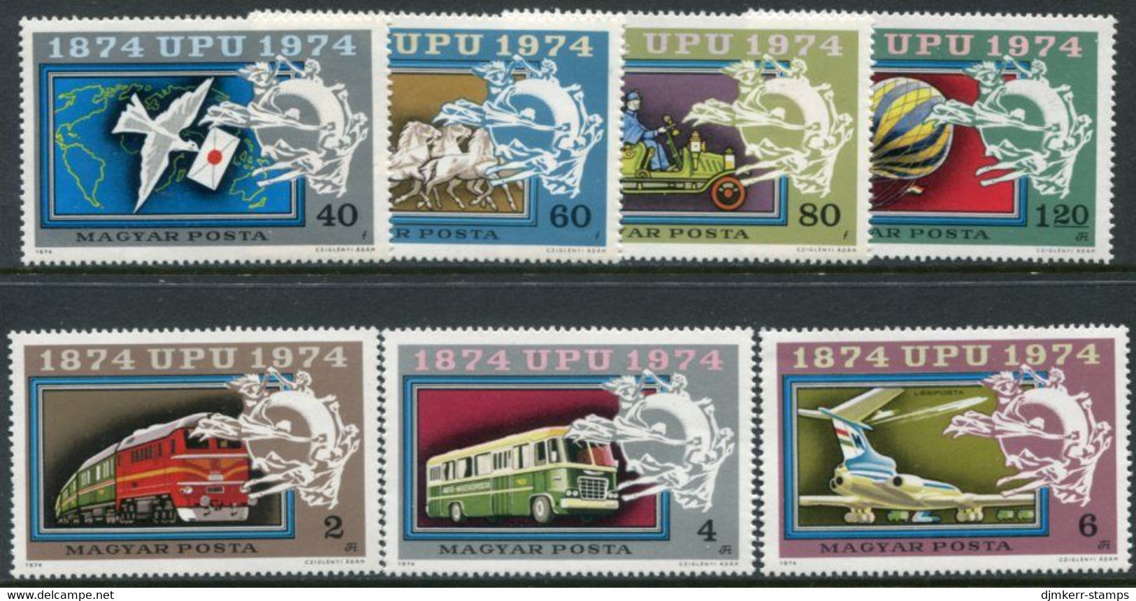 HUNGARY 1974 UPU Centenary MNH / **.  Michel 2945-51 - Unused Stamps