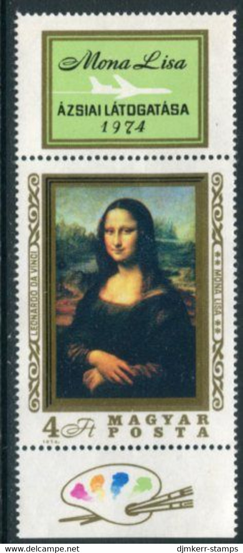 HUNGARY 1974 Mona Lisa Painting MNH / **.  Michel 2940 Zf - Ungebraucht